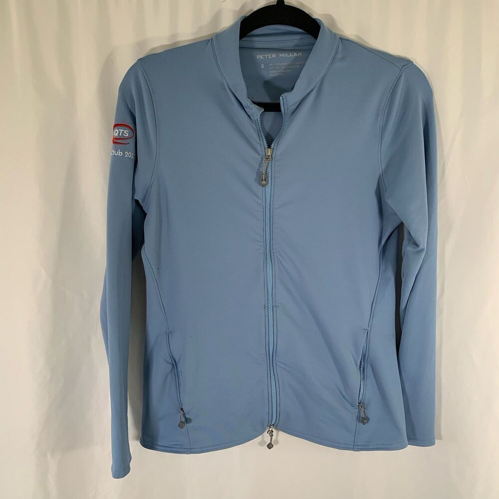 Peter Millar QTS Eagle Club Jacket Women's Small Blue 1/4 Zip Pullover Long Sl